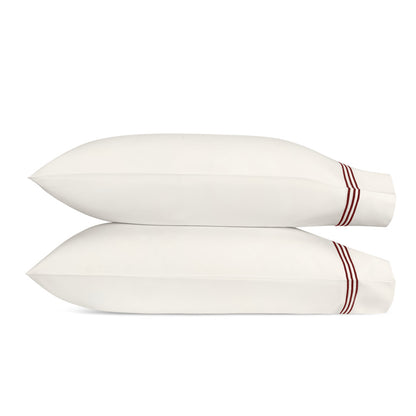 Bel Tempo Nocturne Pillowcase Pair Ivory & Red 