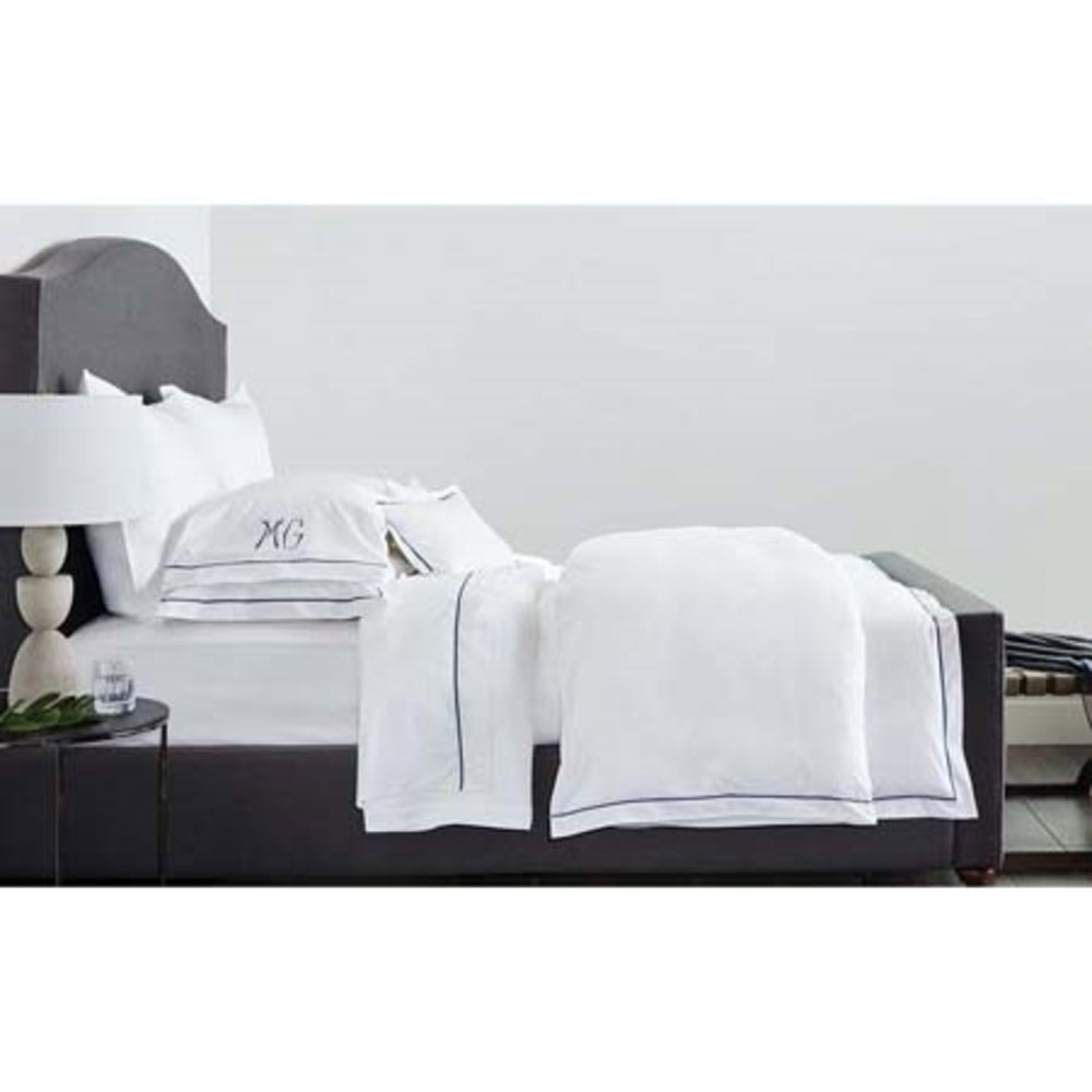 Bergamo Fitted Sheet Queen White by Matouk