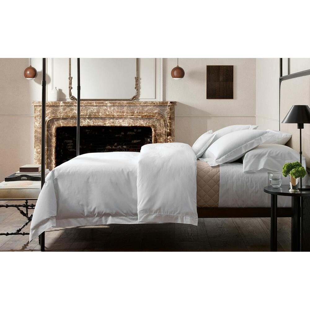 Bergamo Hemstitch Flat Sheet Bone 1
