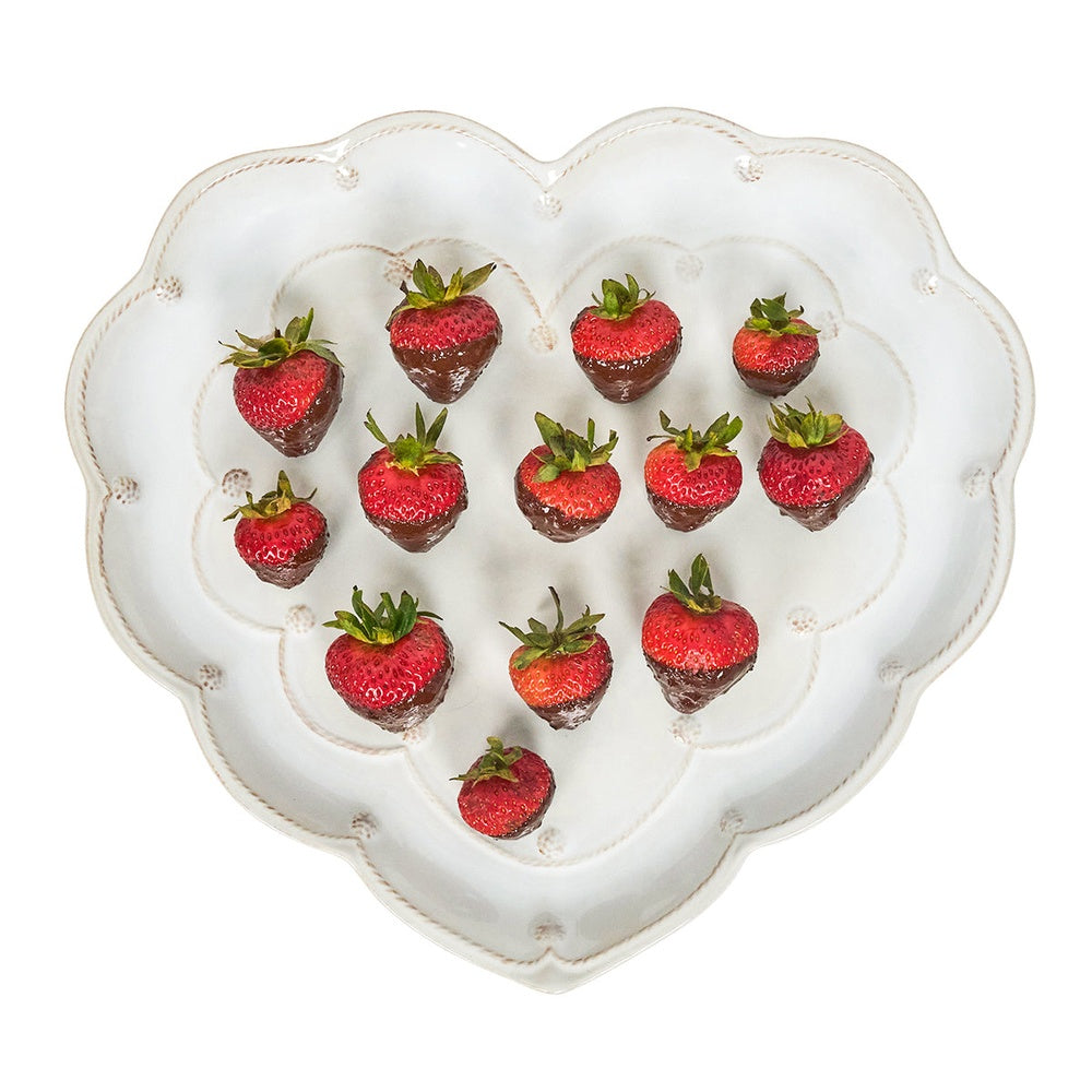 Berry & Thread 15" Heart Platter - Whitewash by Juliska 1