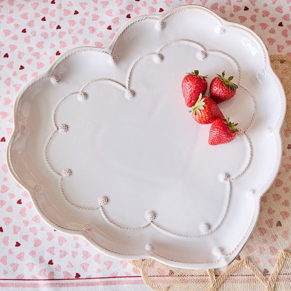 Berry & Thread 15" Heart Platter - Whitewash by Juliska 2