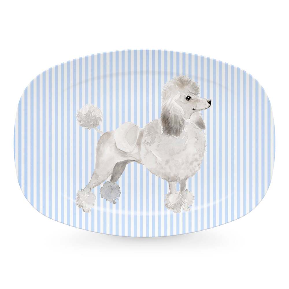 Best Friends White Poodle Platter by Mariposa