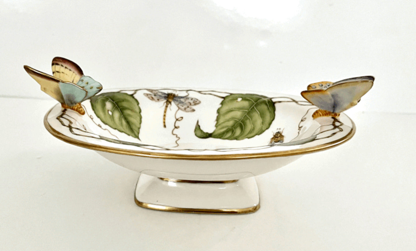 BH110 - Oval Pedestal Bowl With Butterflies by Anna Weatherley 2