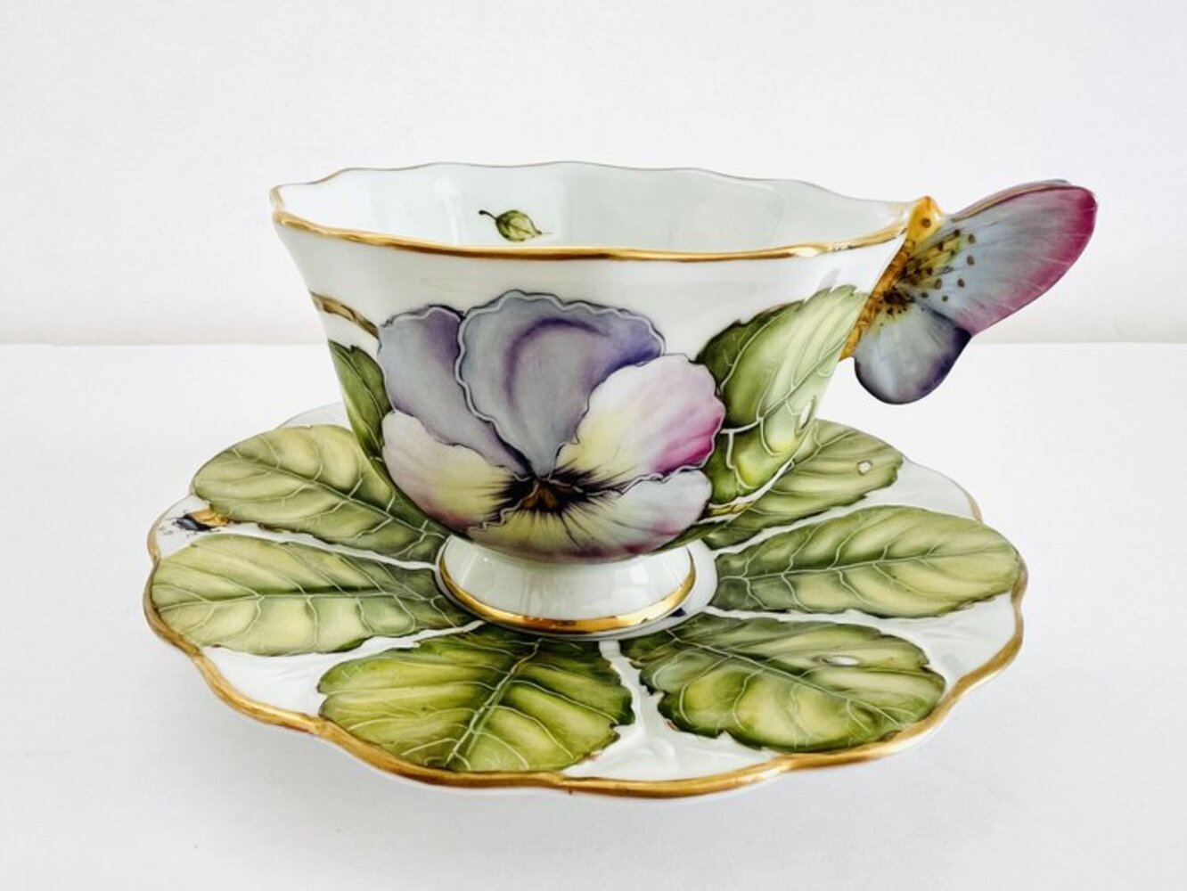 BH46 - Butterfly Handle Cup & Saucer by Anna Weatherley