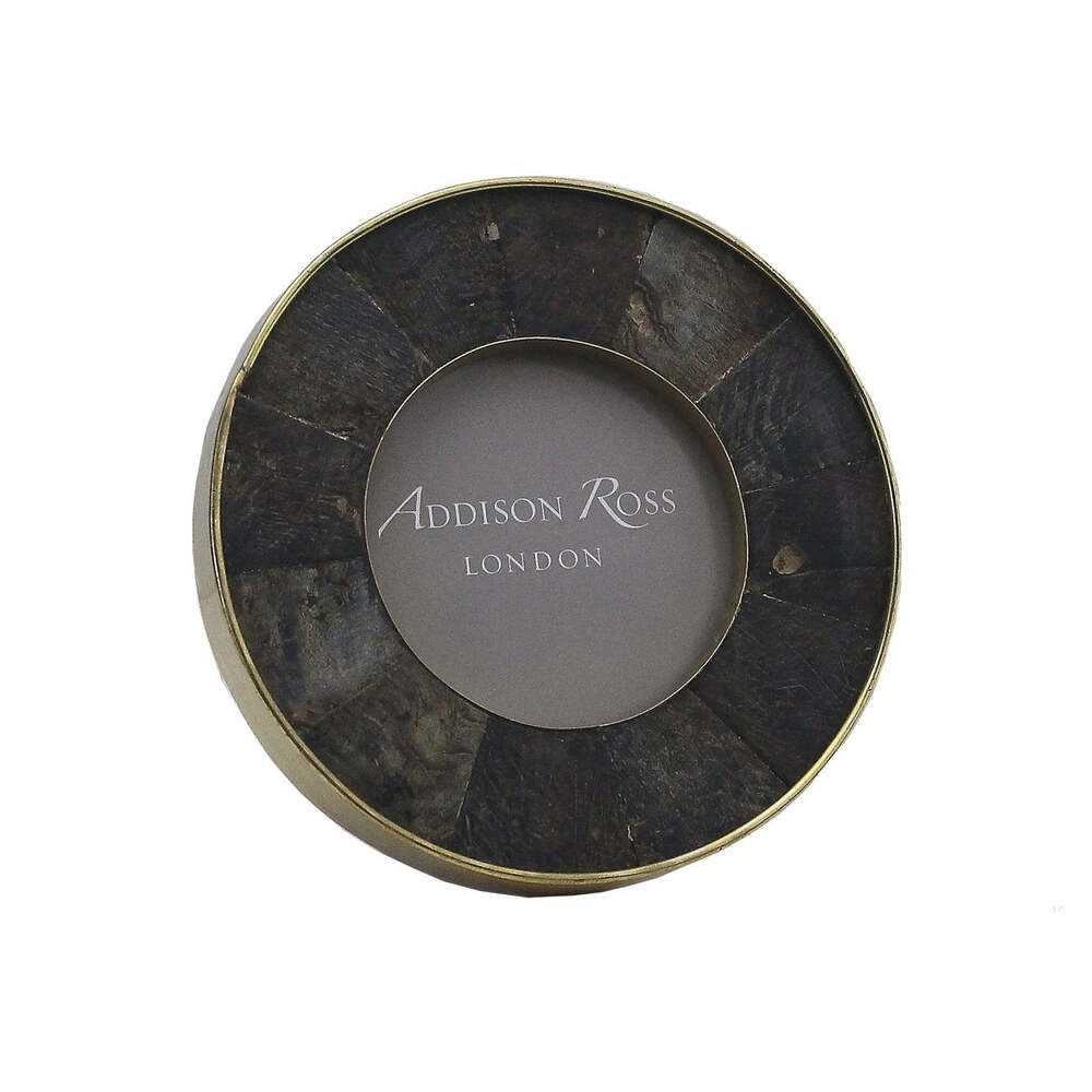 Black Horn Round Photo Frame 3"x3" by Addison Ross