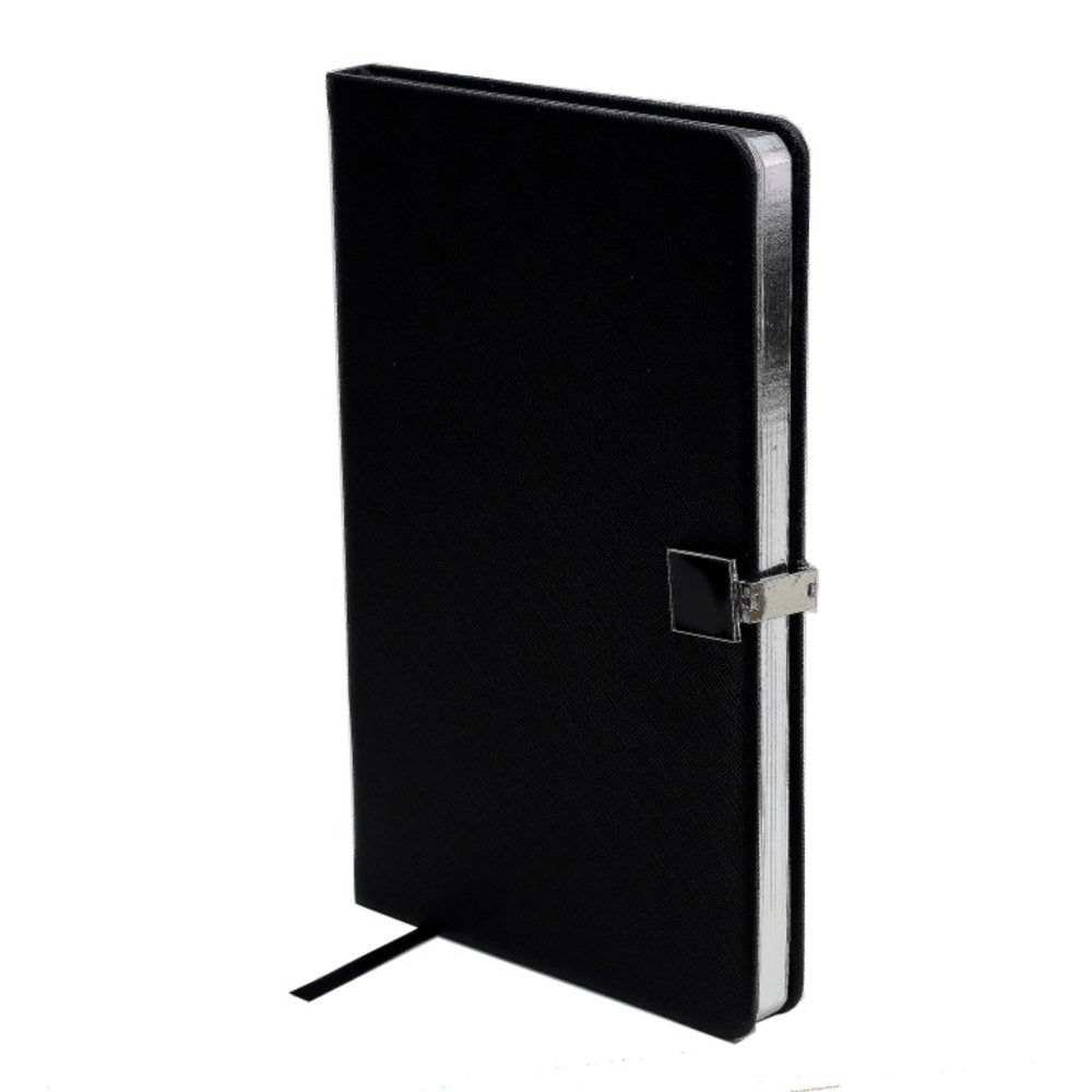 Black & Silver A5 Notebook by Addison Ross