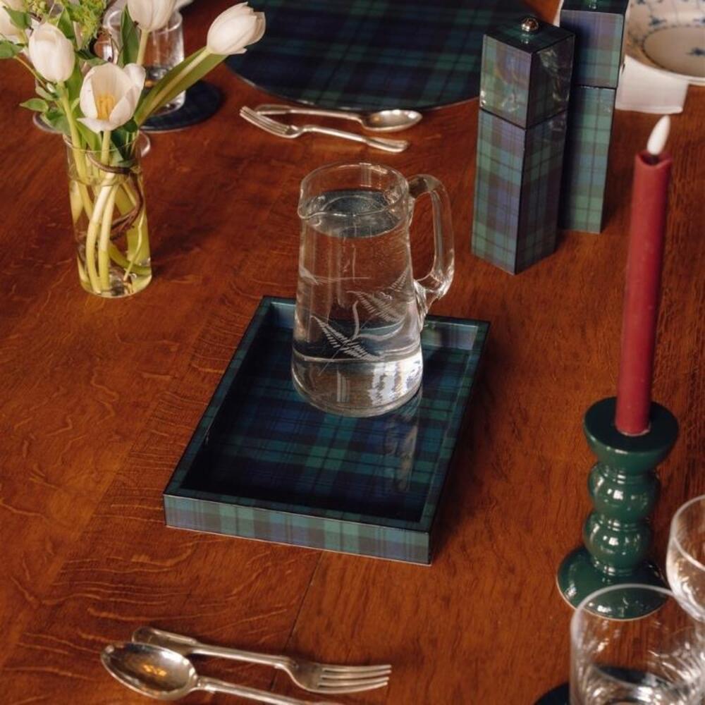 Black Watch Tartan Square Pillar Salt or Pepper Mill by Addison Ross 1