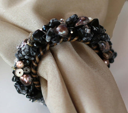 Blackberries Jewelled Napkin Ring - Set of 4 by Calaisio 