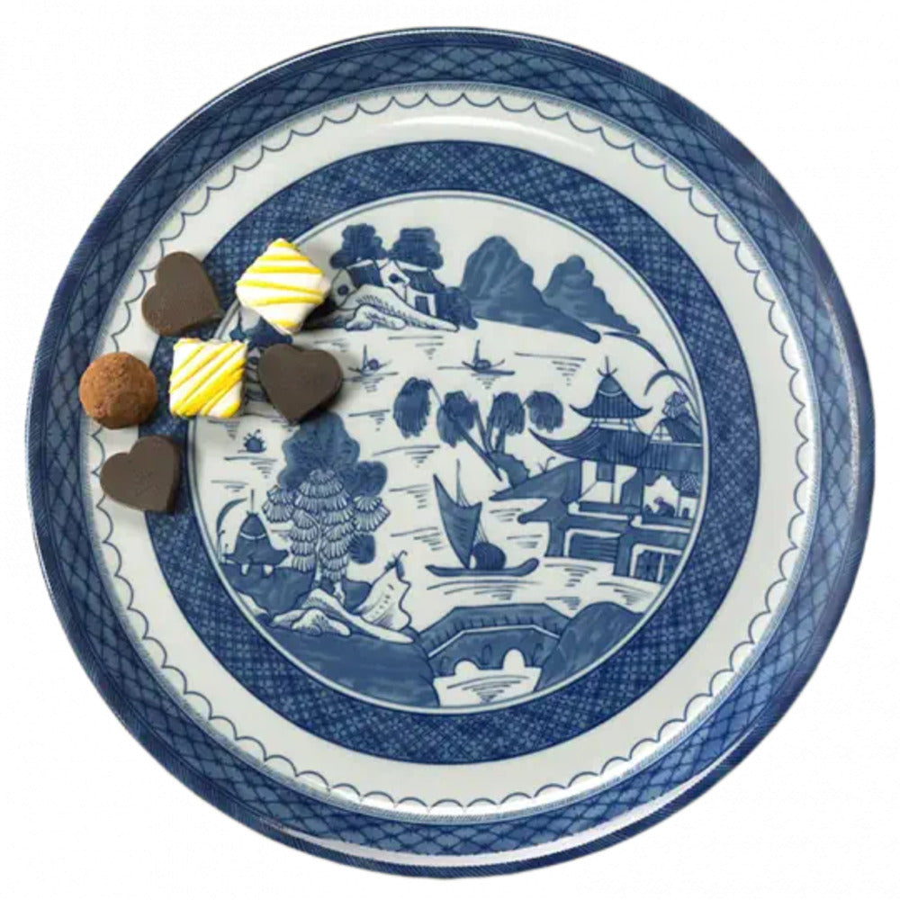 Blue Canton Cake Plate by Mottahedeh