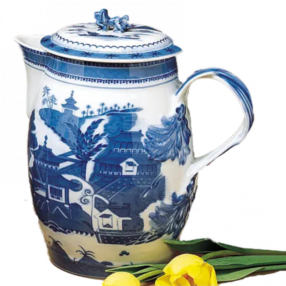 Blue Canton Cider Jug & Cover by Mottahedeh