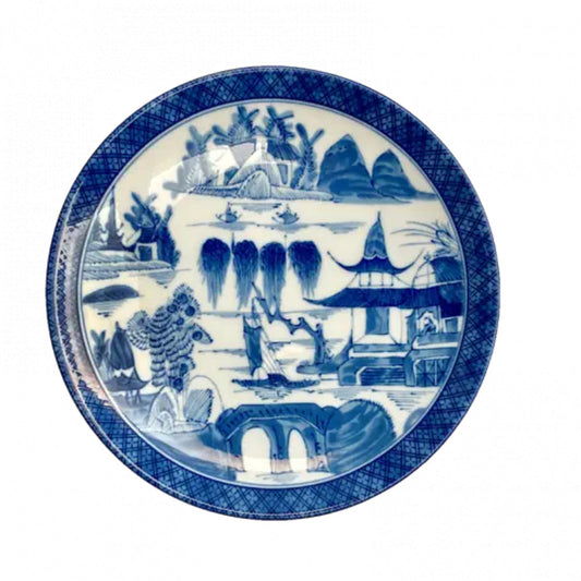 Blue Canton Coupe Plate by Mottahedeh