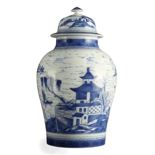 Blue Canton Ginger Jar with Cover by Mottahedeh