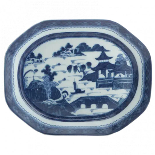 Blue Canton Octagonal Platter by Mottahedeh