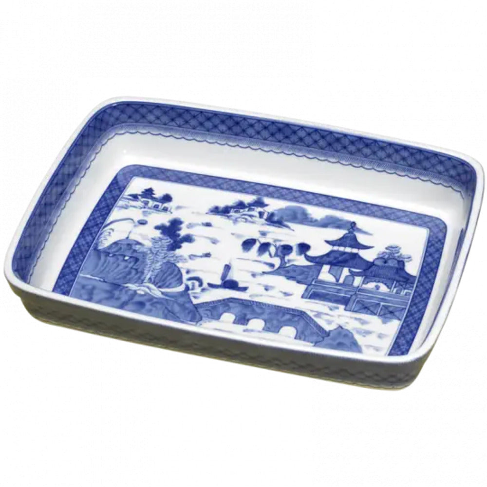 Blue Canton Rectangular Baking Dish by Mottahedeh