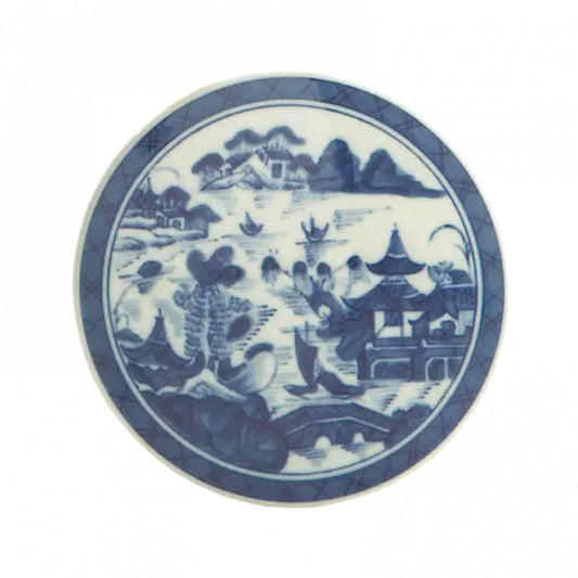 Blue Canton Round Tile Coaster by Mottahedeh