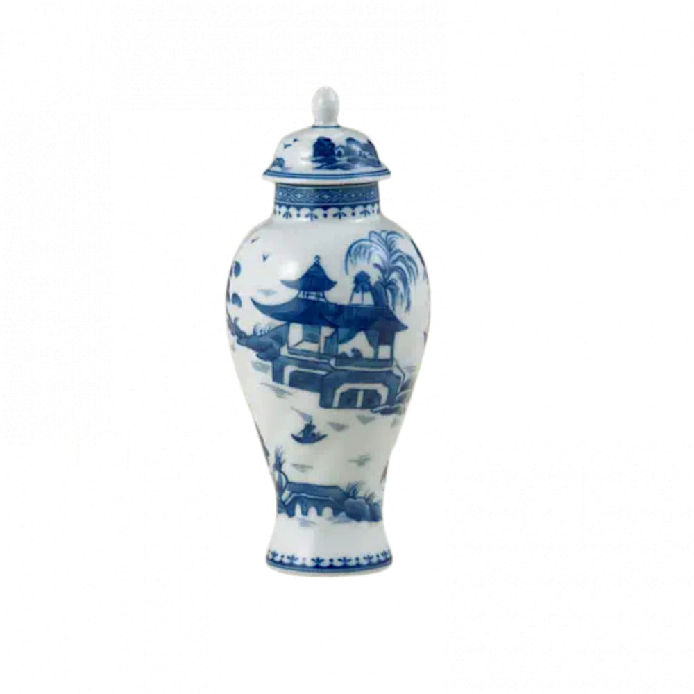 Blue Canton Small Covered Jar by Mottahedeh