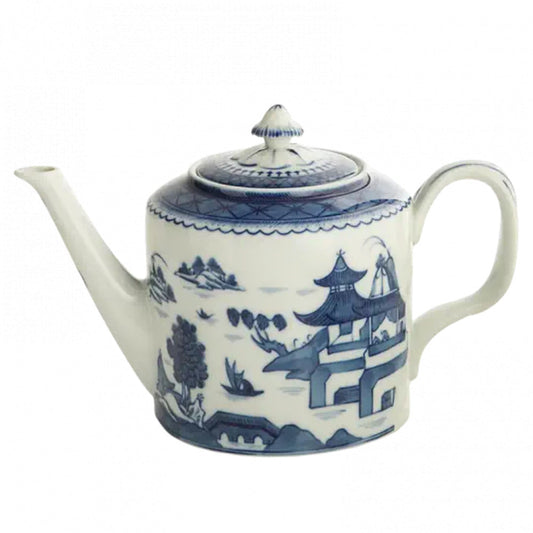 Blue Canton Teapot by Mottahedeh