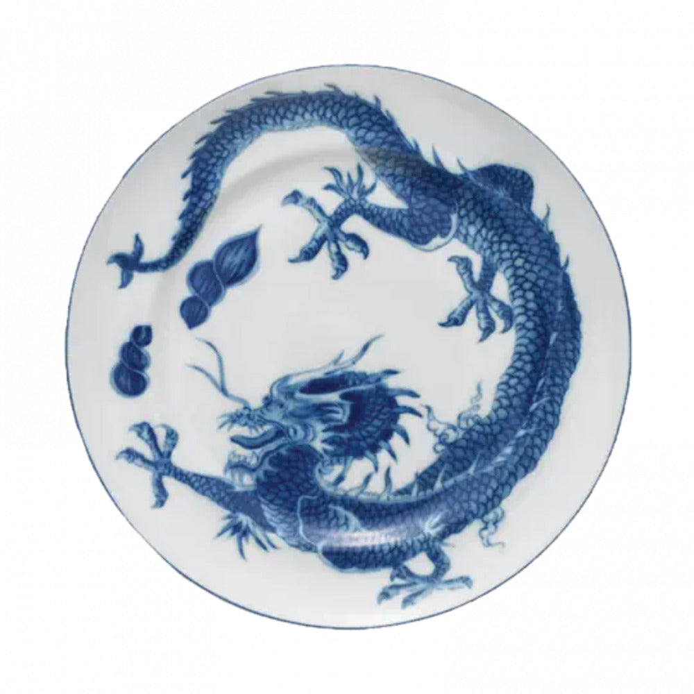 Blue Dragon Dessert Plate with Center by Mottahedeh