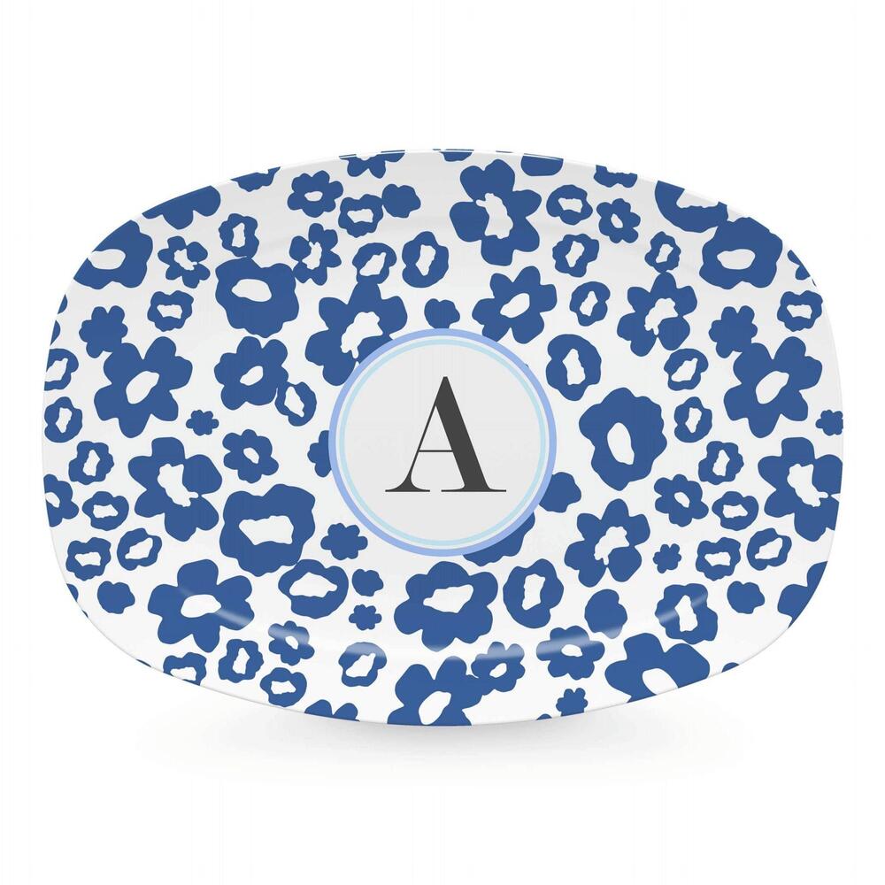 Blue Flower Power Platter - A by Mariposa 