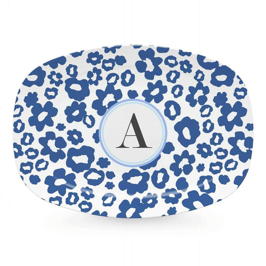 Blue Flower Power Platter - A by Mariposa 