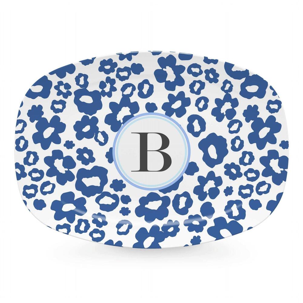 Blue Flower Power Platter - B by Mariposa 