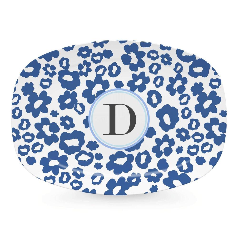 Blue Flower Power Platter - D by Mariposa 