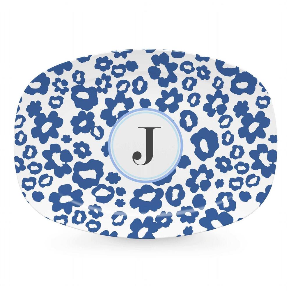 Blue Flower Power Platter - J by Mariposa 