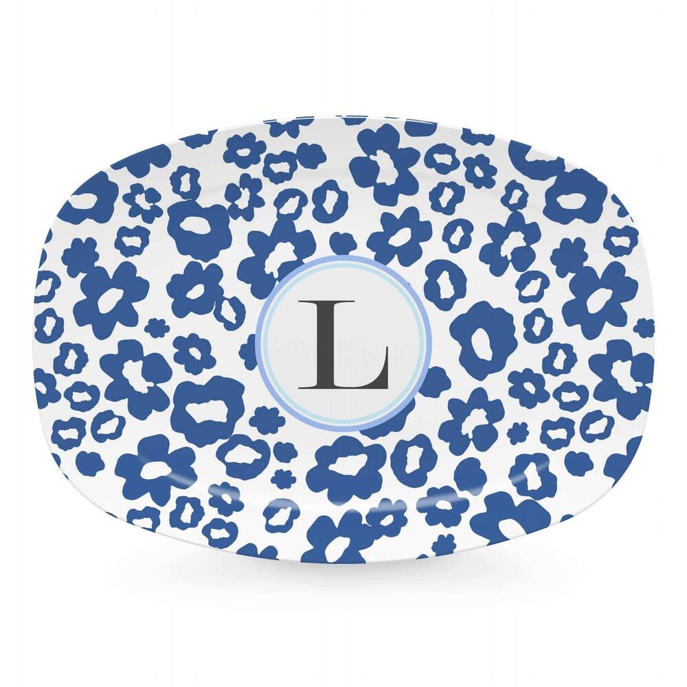 Blue Flower Power Platter - L by Mariposa 