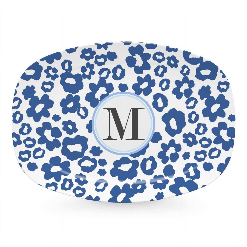 Blue Flower Power Platter - M by Mariposa 