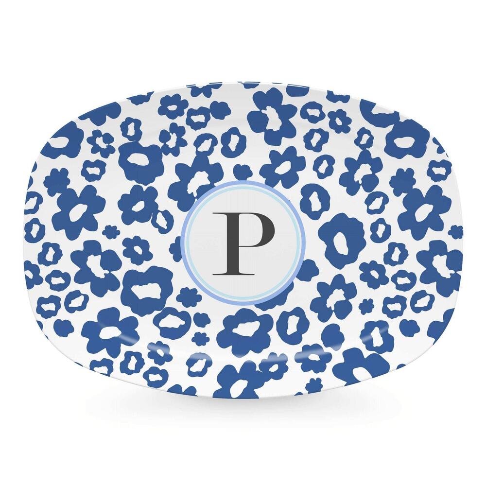 Blue Flower Power Platter - P by Mariposa 