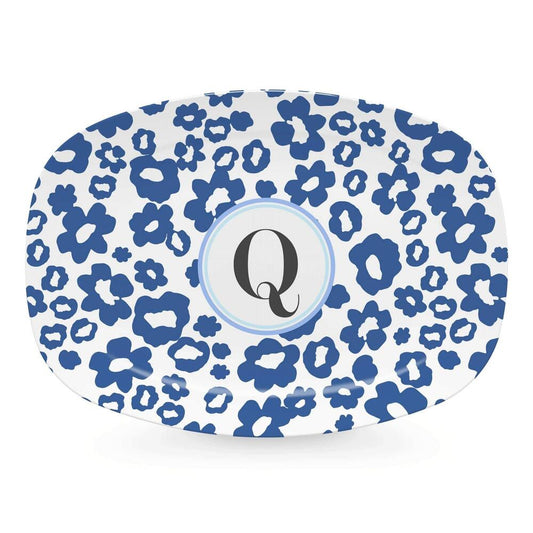 Blue Flower Power Platter - Q by Mariposa 