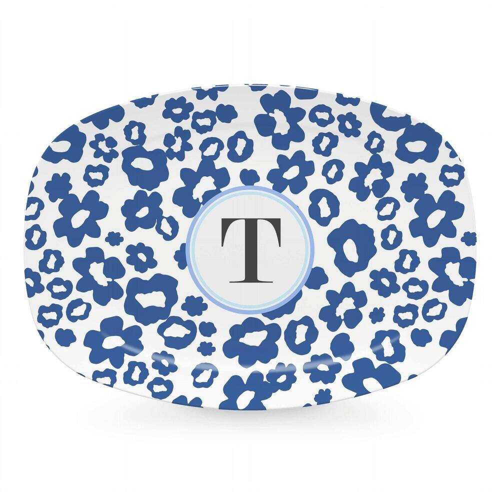 Blue Flower Power Platter - T by Mariposa 