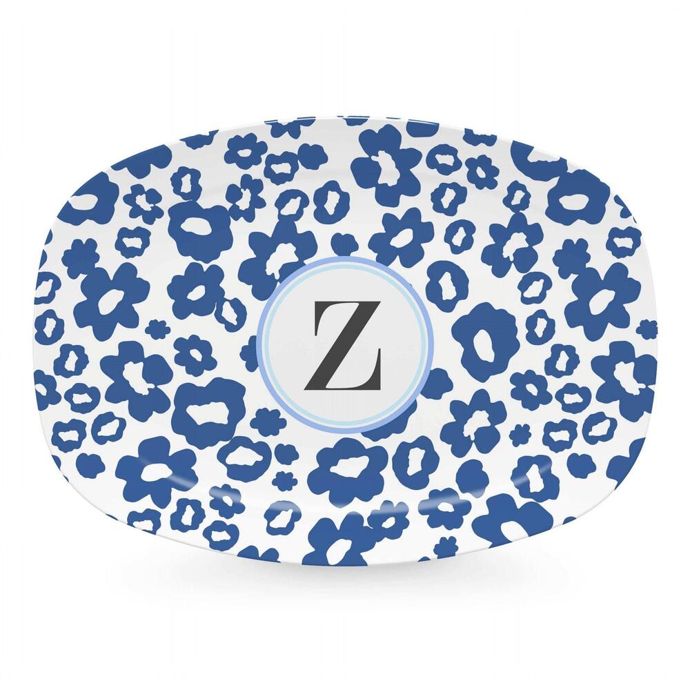 Blue Flower Power Platter - Z by Mariposa 