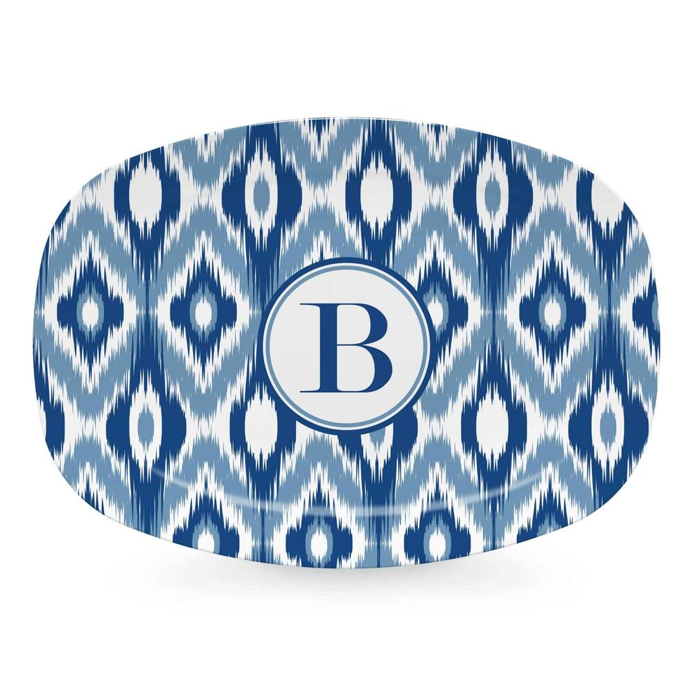 Blue Ikat Platter - B by Mariposa 