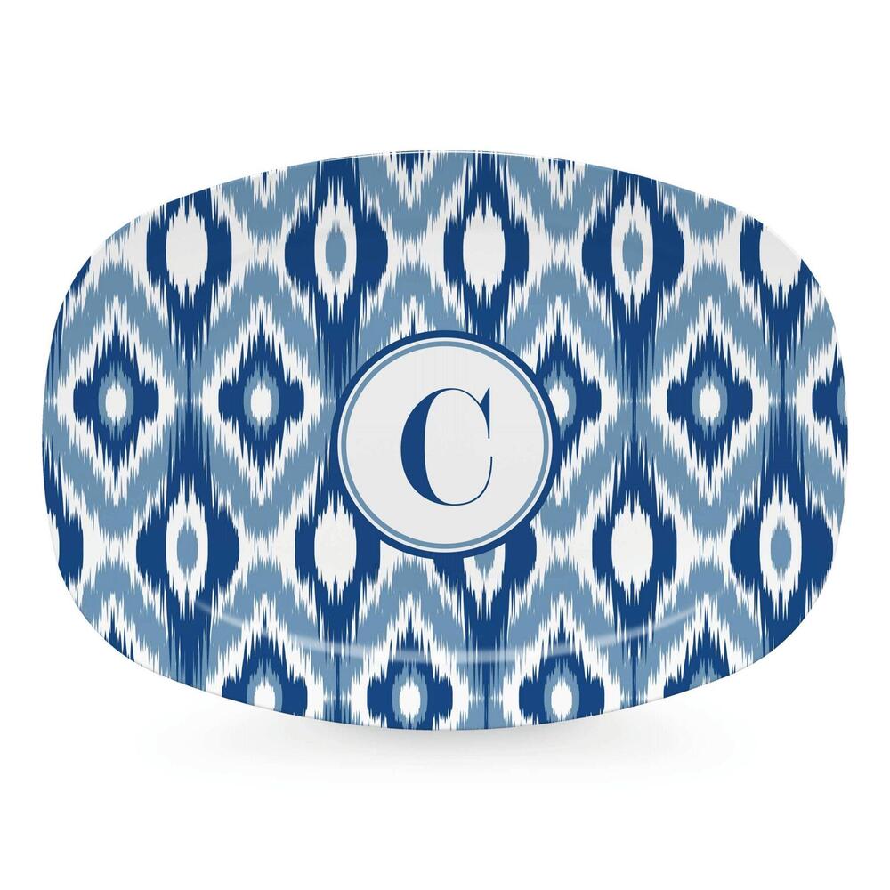 Blue Ikat Platter - C by Mariposa 