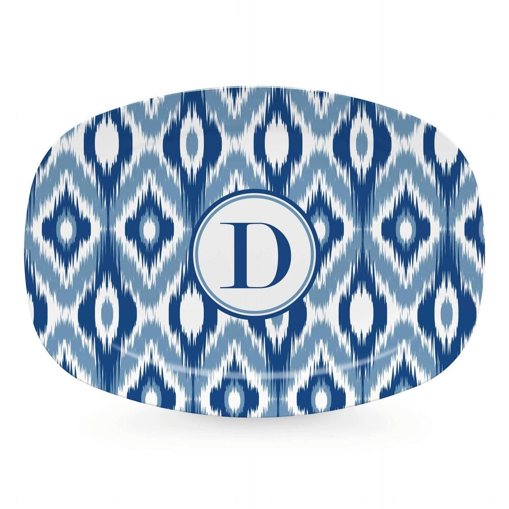 Blue Ikat Platter - D by Mariposa 