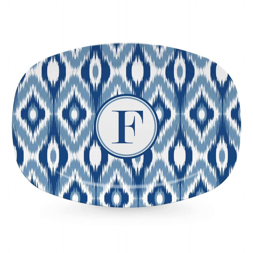 Blue Ikat Platter - F by Mariposa 