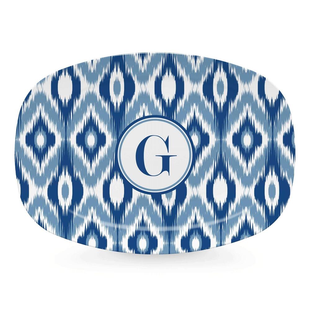 Blue Ikat Platter - G by Mariposa 