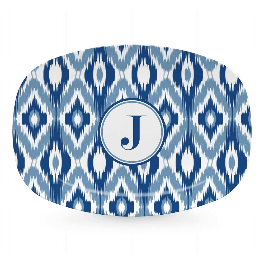 Blue Ikat Platter - J by Mariposa 