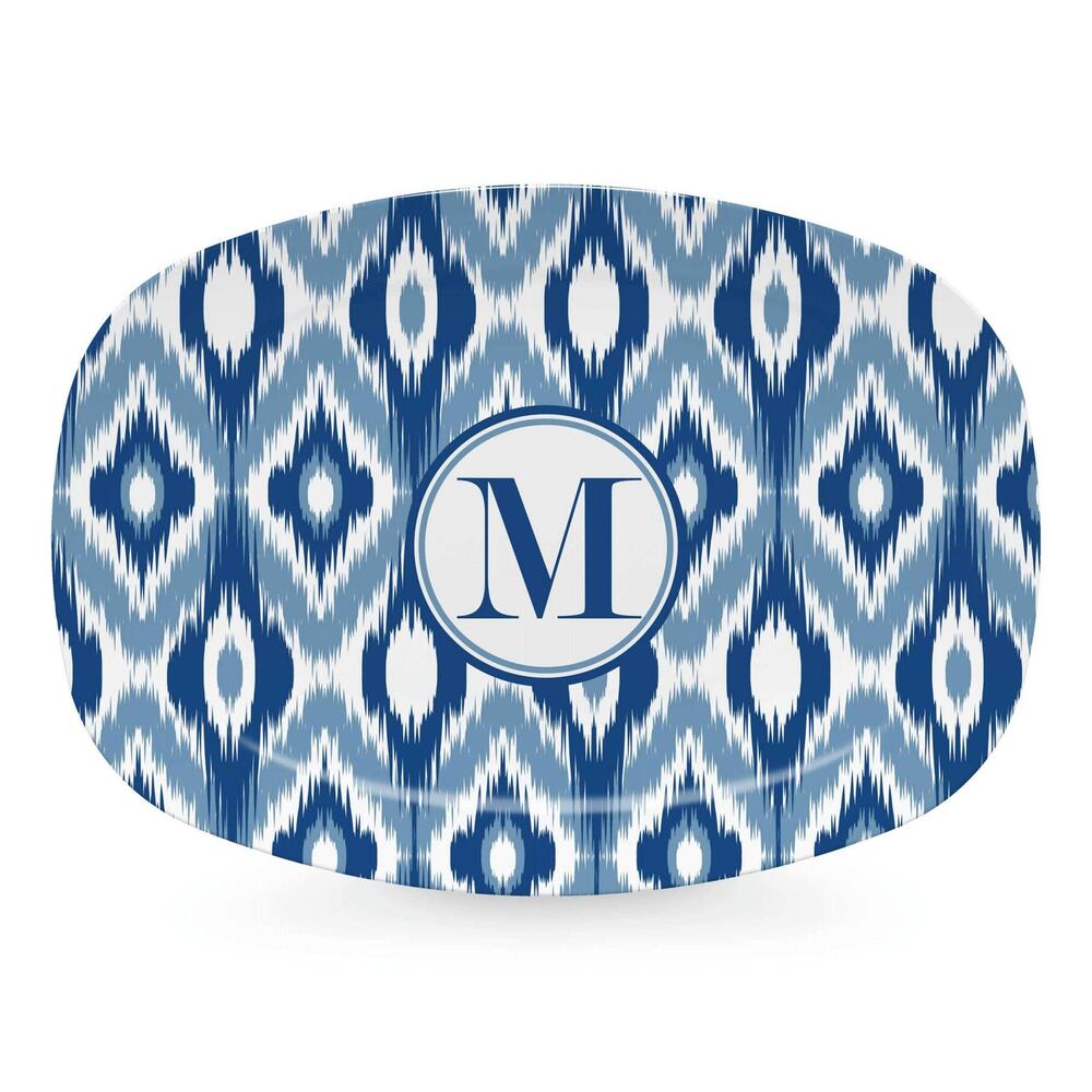 Blue Ikat Platter - M by Mariposa 