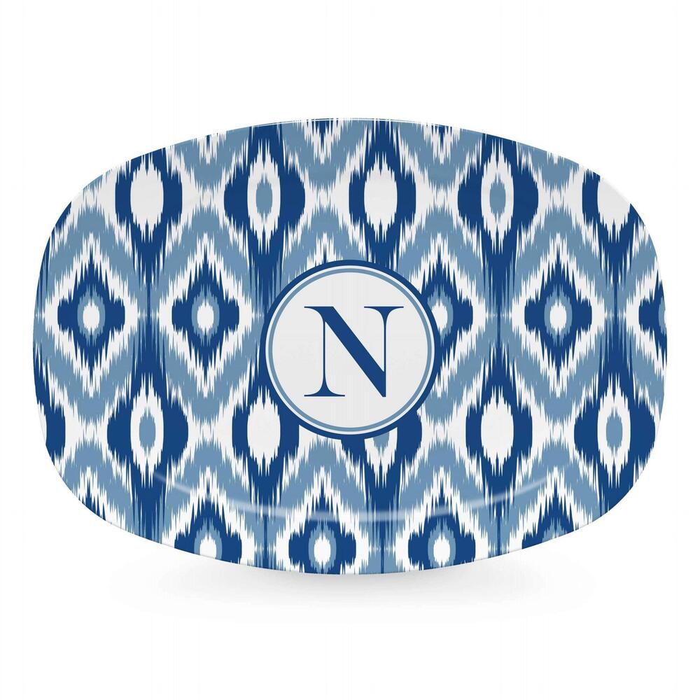 Blue Ikat Platter - N by Mariposa 