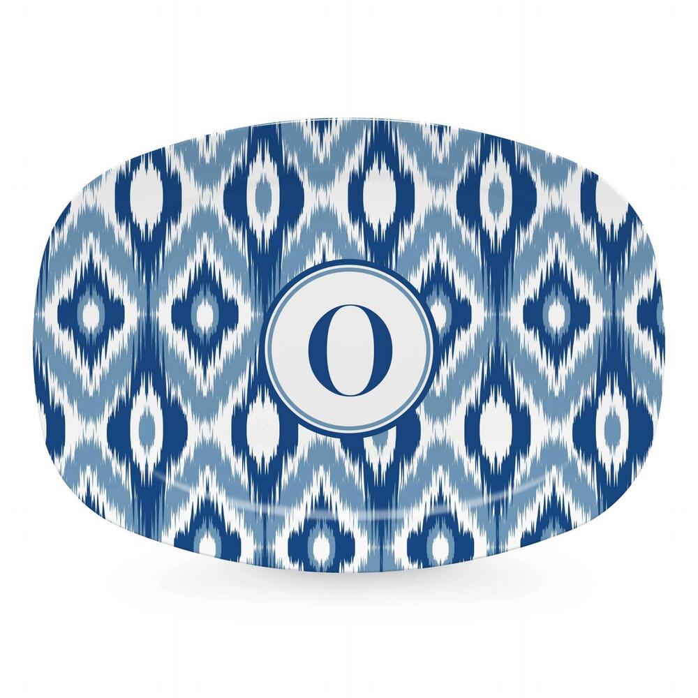 Blue Ikat Platter - O by Mariposa 