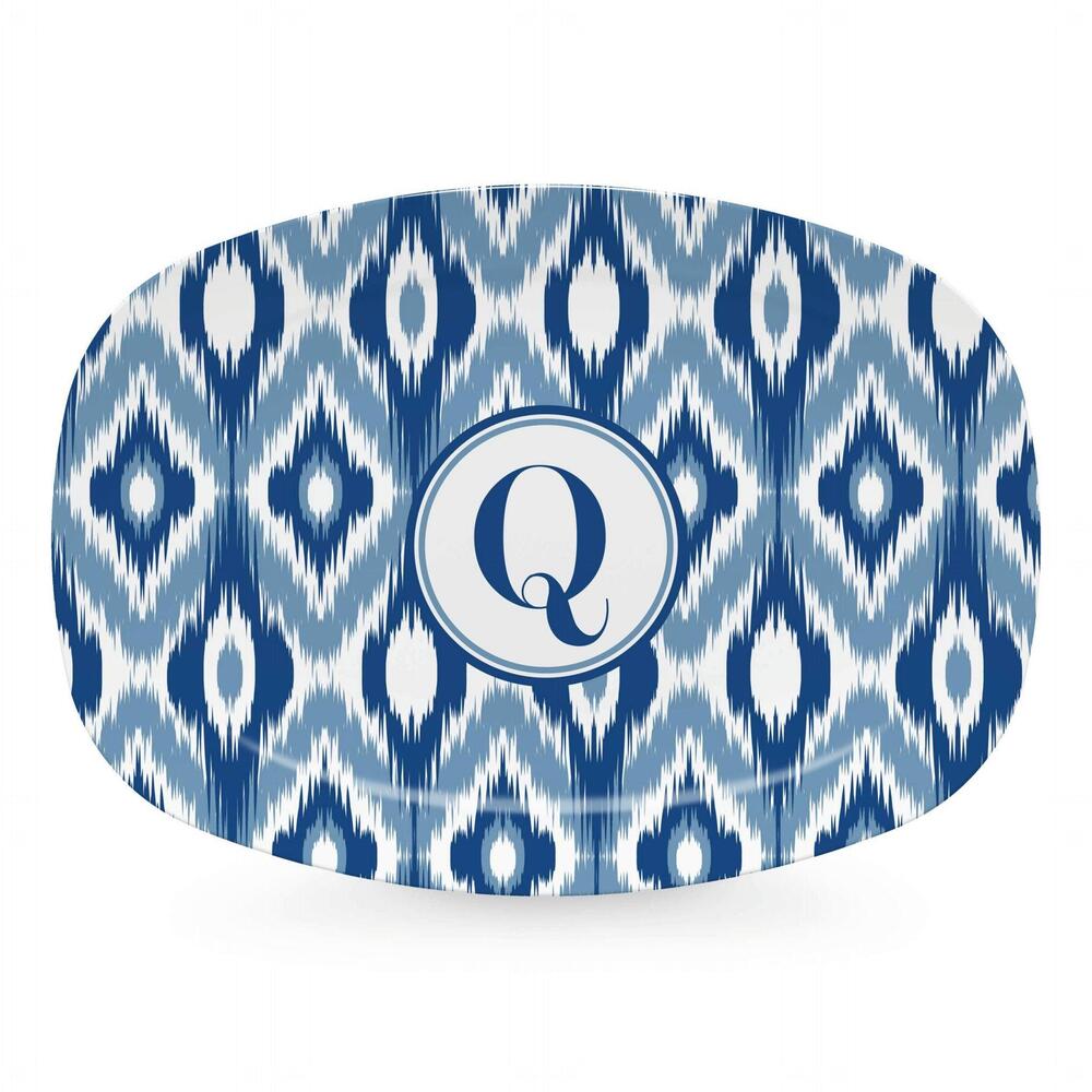 Blue Ikat Platter - Q by Mariposa 