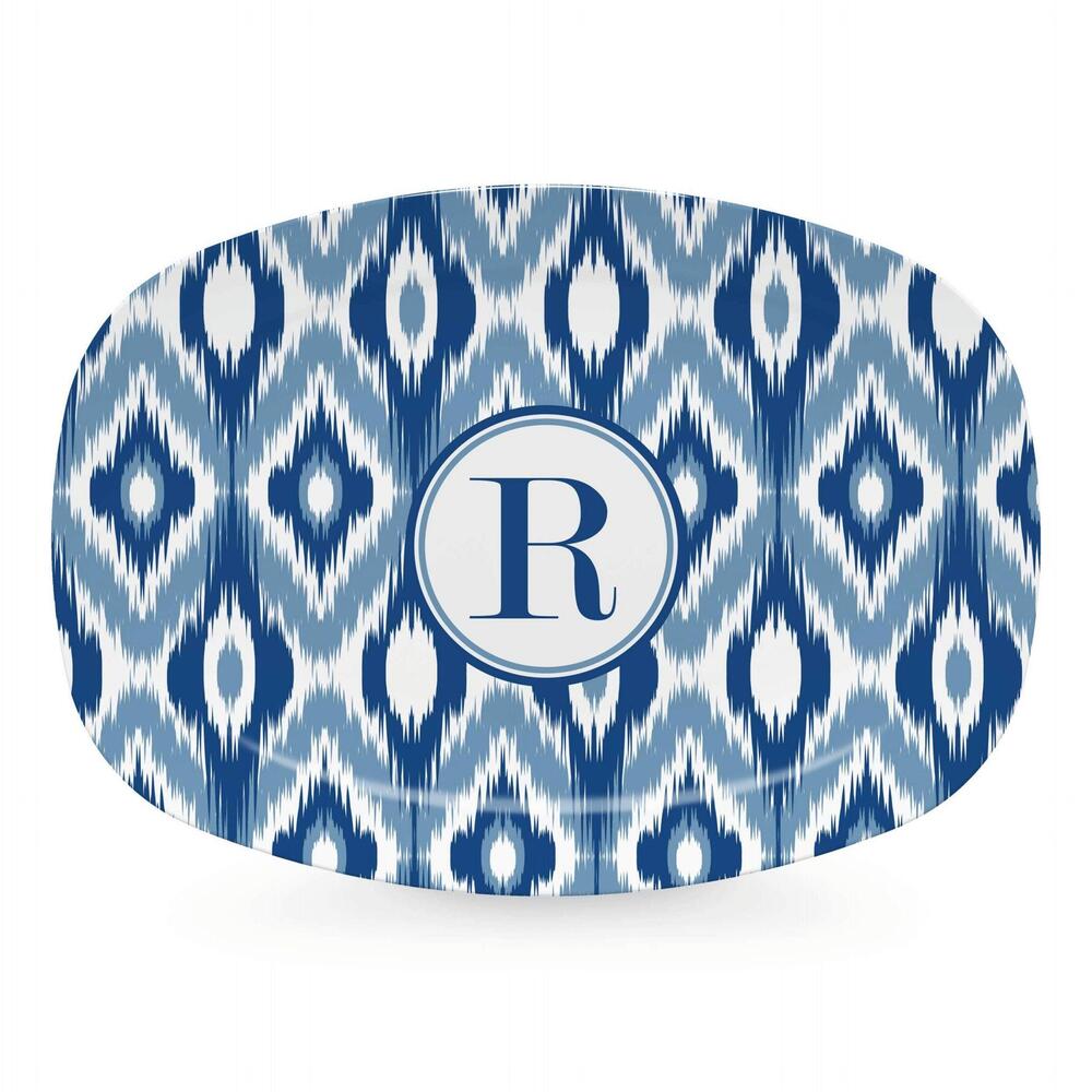 Blue Ikat Platter - R by Mariposa 