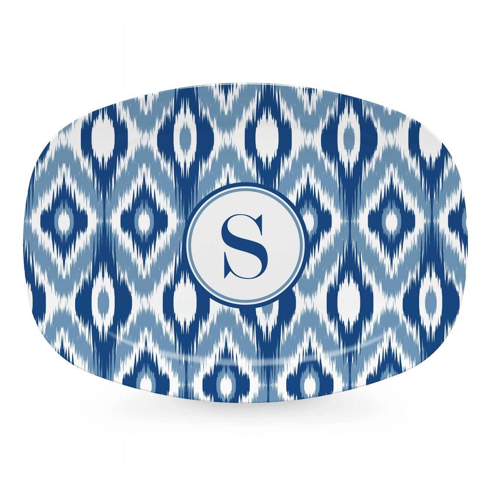 Blue Ikat Platter - S by Mariposa 