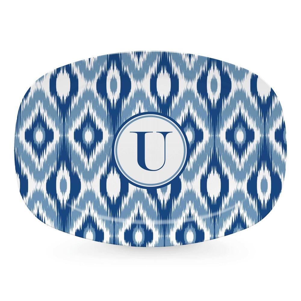 Blue Ikat Platter - U by Mariposa 