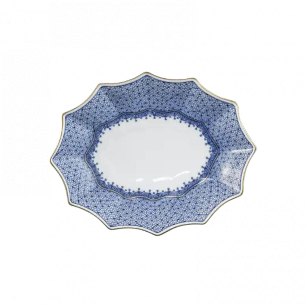 Blue Lace Fluted Tray by Mottahedeh