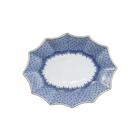 Blue Lace Fluted Tray by Mottahedeh