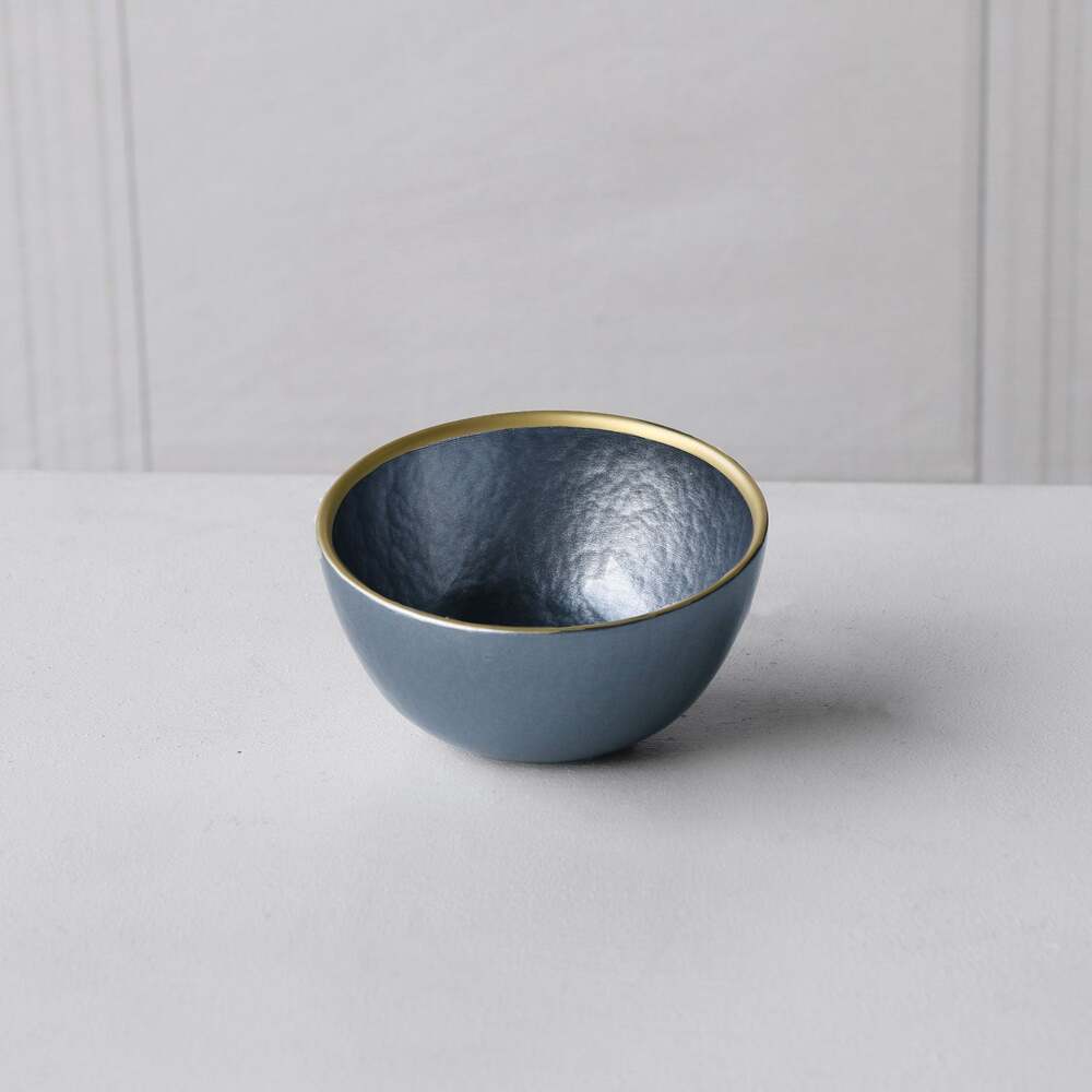 Blue Opalescent Small Bowl with Gold Rim - Blue & Gold by Beatriz Ball 