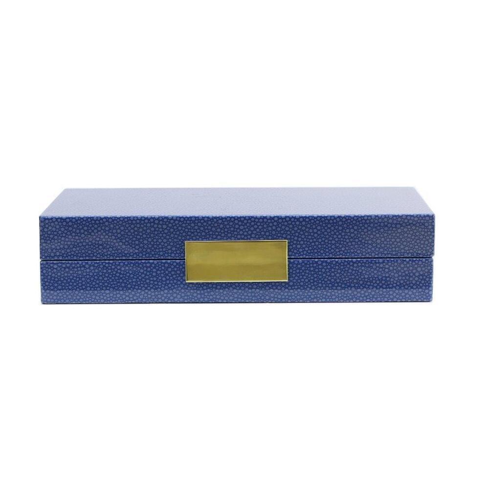 Blue Shagreen Box With Gold by Addison Ross 